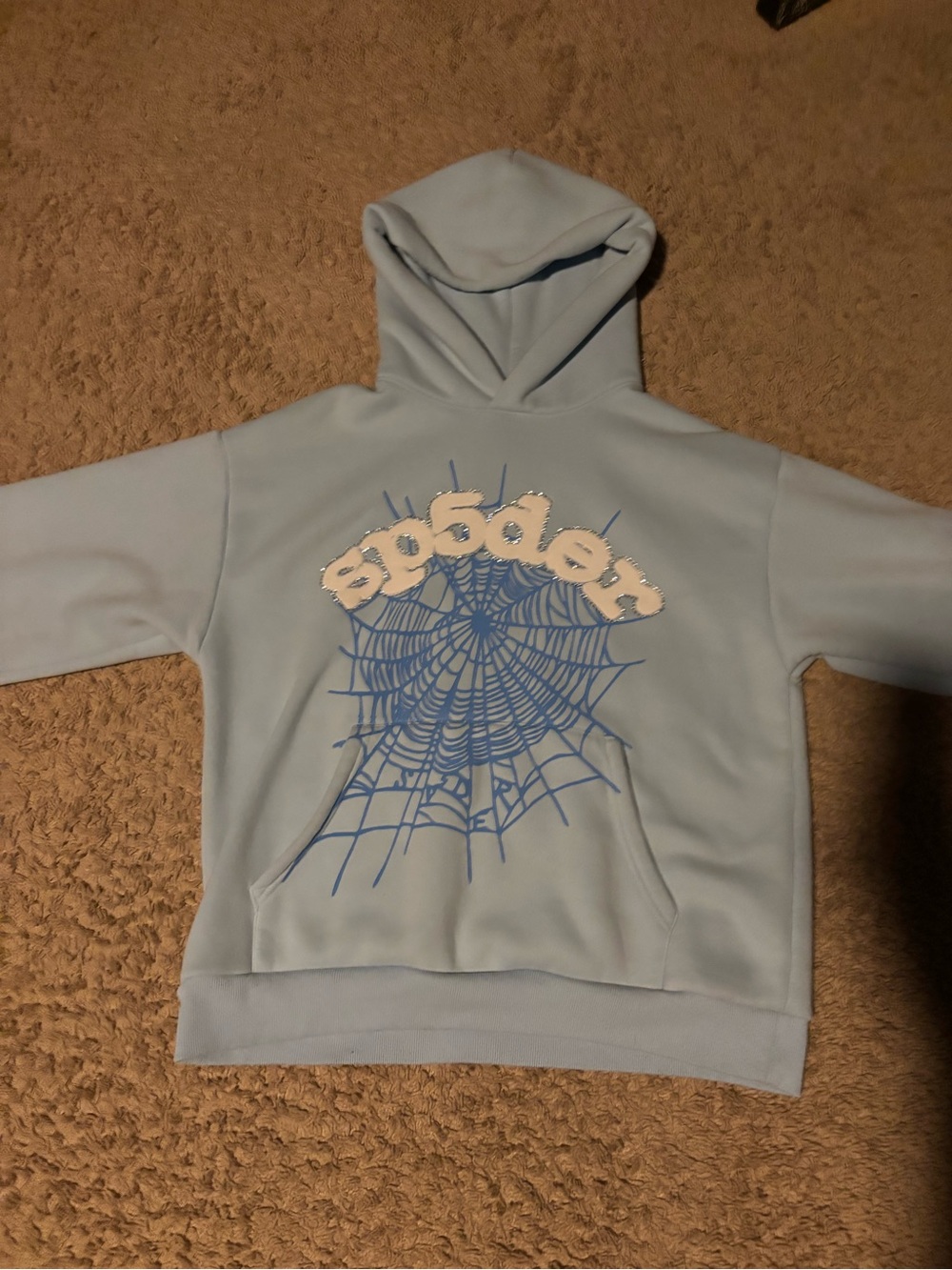 Light Blue Hoodie with Spider hoodie